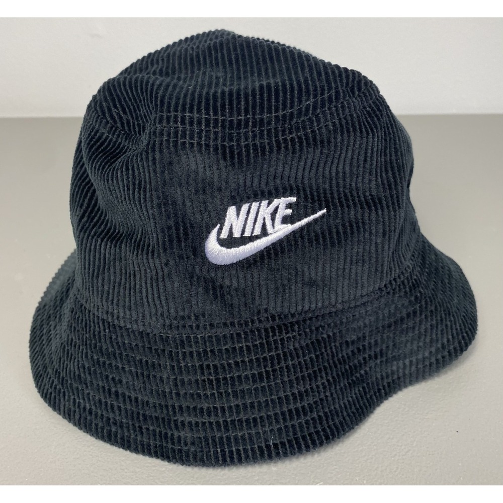 Nike Apex Corduroy Black Logo Bucket Hat Size S/M